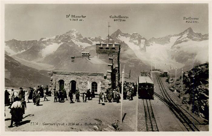 Gornergrat Zermatt VS Bahnhof Dt Blanche Gabelhorn Rothorn