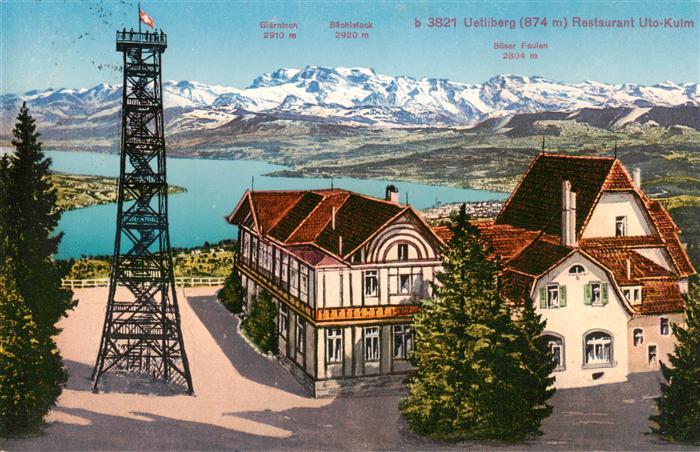 Uetliberg ueetliberg ZH Restaurant Uto-Kulm mit Glaernisch und Baechlstock