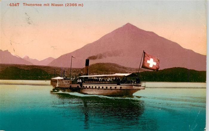 Thunersee BE mit Niesen Fahrgastschiff