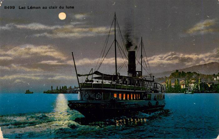 Lac Leman Genfersee GE au clair du lune