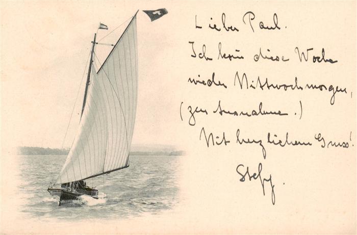 Zuerichsee ZH Seepartie mit Segelboot