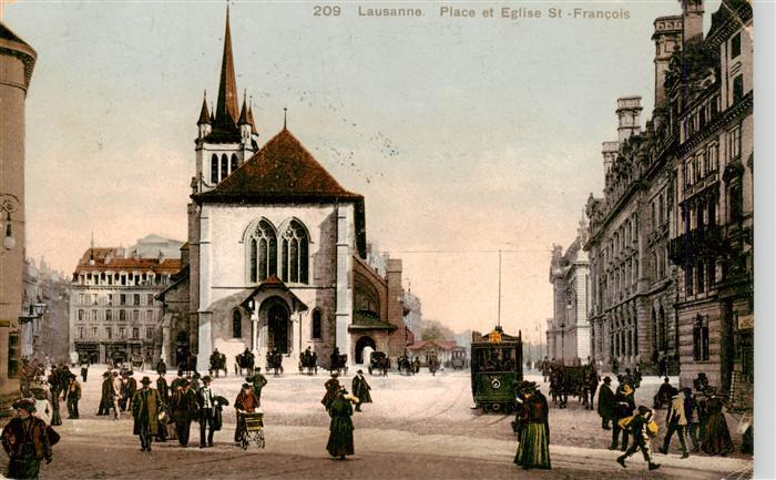 Lausanne VD Place et Eglise St Francois