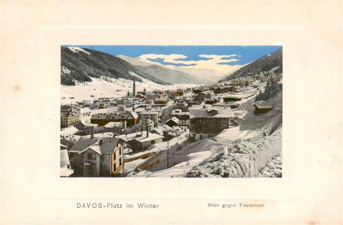 Davos-Platz GR Winterpanorama mit Tinzerhorn