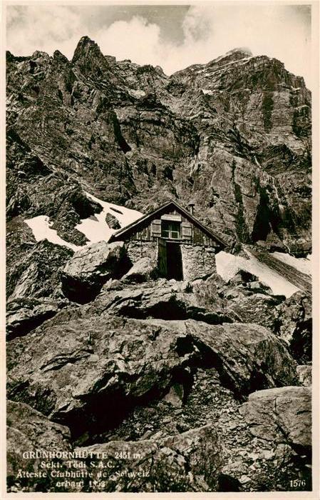 Linthal  GL Gruenhornhuette aelteste Clubhuette der Schweiz