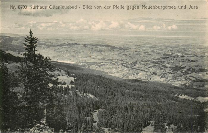 Ottenleuebad Guggisberg BE Panorama Blick von der Pfeife gegen Neuenburgersee un