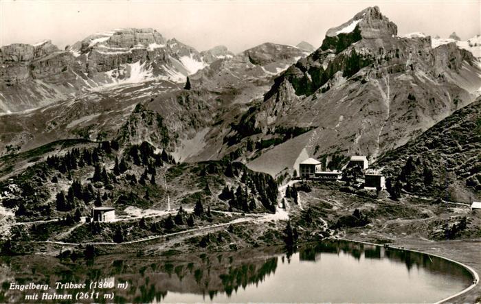 Engelberg  OW Panorama Truebsee Hotel Blick gegen Hahnen