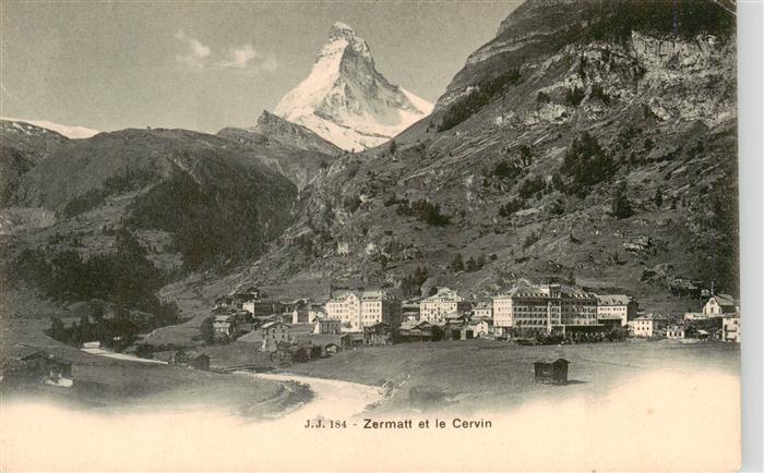 Zermatt VS Panorama Blick gegen Matterhorn Mont Cervin