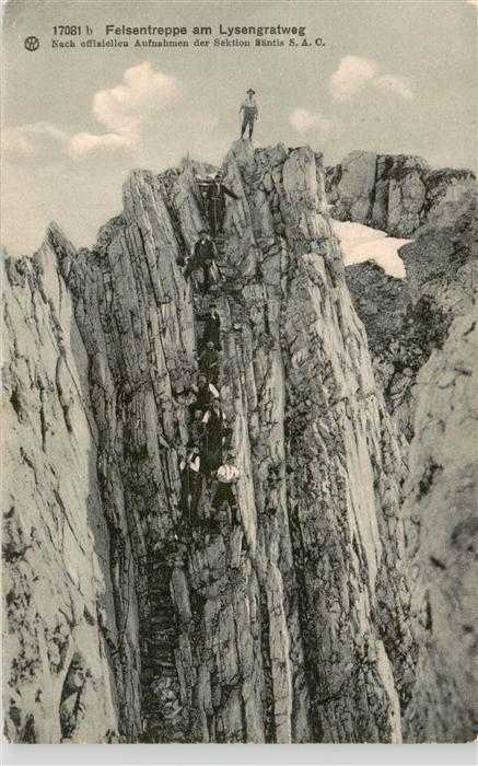 Lysengrat Altmann IR Felsentreppe am Lysengratweg