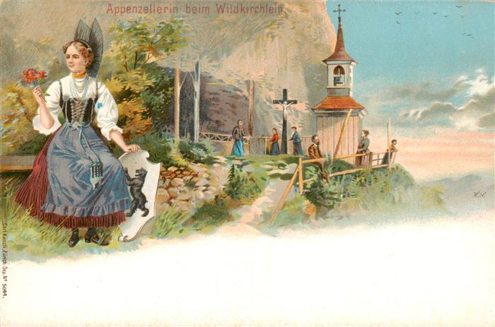Appenzell IR Appenzellerin beim Wildkirchlein