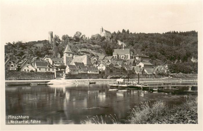 Hirschhorn Neckar Faehre Panorama