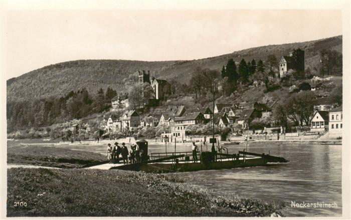 Neckarsteinach Faehre Panorama