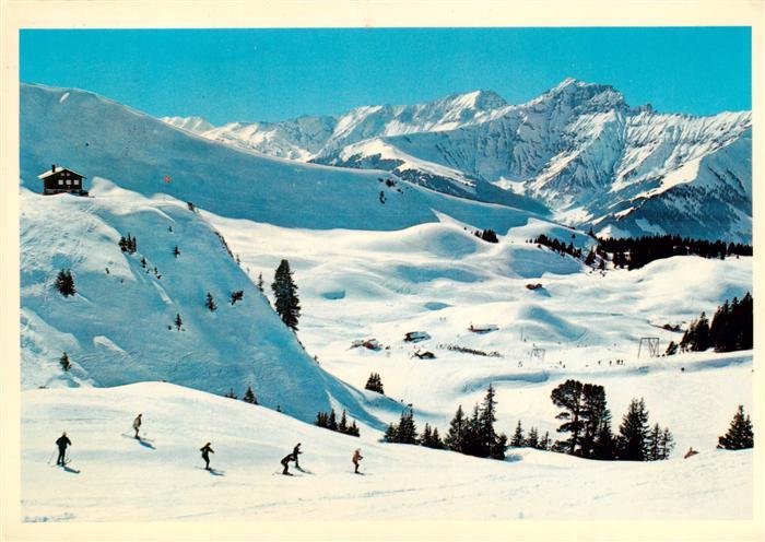 Frutigen BE Elsigenalap Skihuette mit Untere Alp Albrist und Gsuer