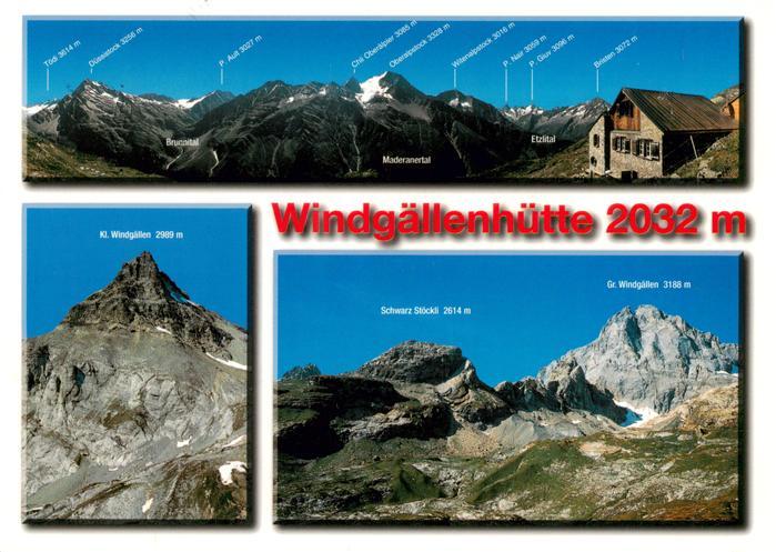 Windgaellenhuette 2035m Oberalpstock UR Kleine Windgaellen Schwarz Stoeckli Gros