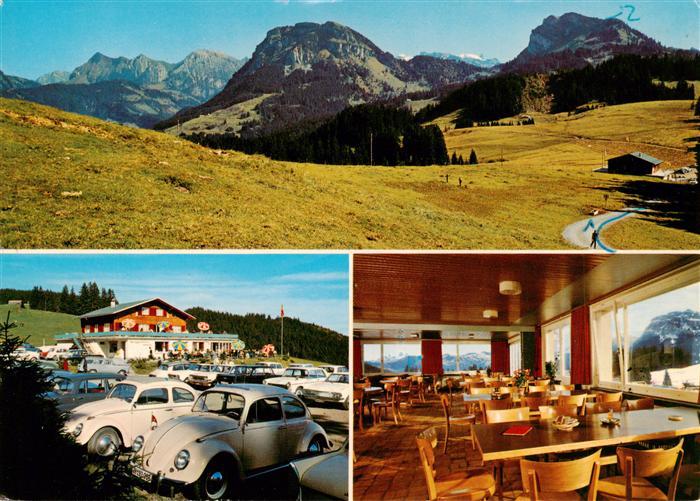 Vorderthal SZ Berggasthaus Sattelegg Gastraum Panorama