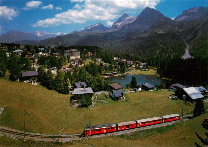 Arosa GR Seegrube mit Untersee und Bahn