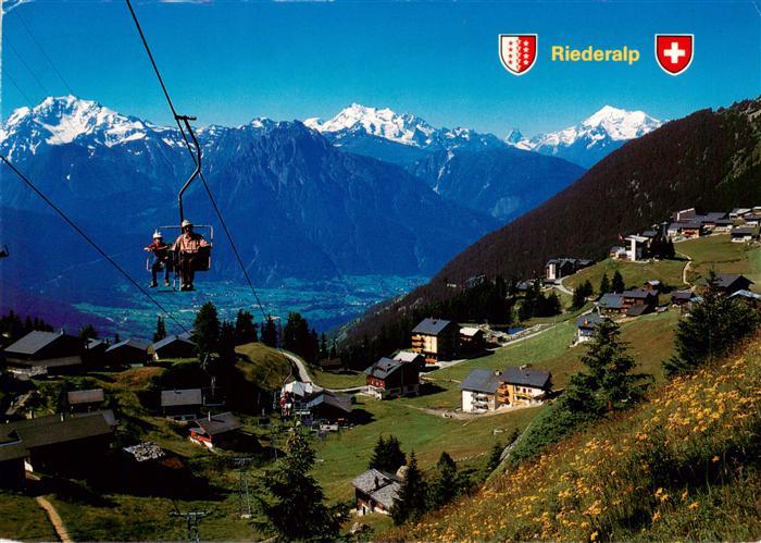 Riederalp VS Fletschhorn Mischabel Matterhorn Weisshorn Sessellift