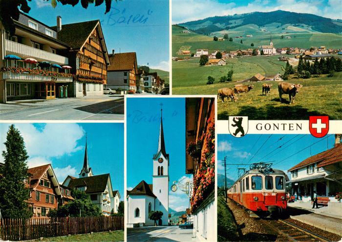 Gonten IR Ortspartien Panorama Kirche Bahnhof