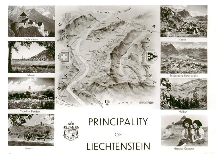 Liechtenstein Fuerstentum Castle Vaduz Schaan Church at Bendern Balzers Vaduz Tr