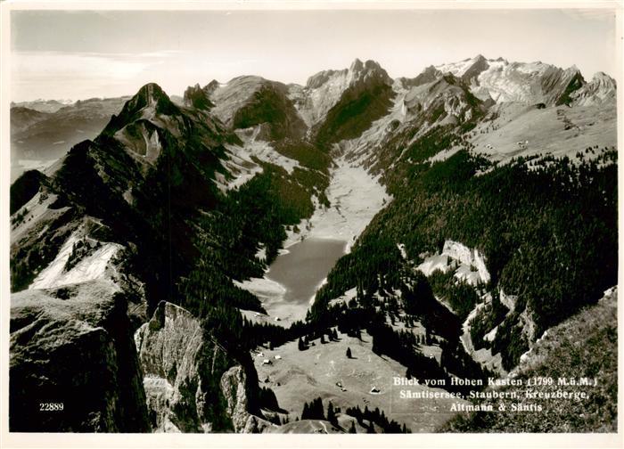Hoher Kasten Hohenkasten 1799m IR Blick auf Saembtisersee Staubern Kreuzberge Al
