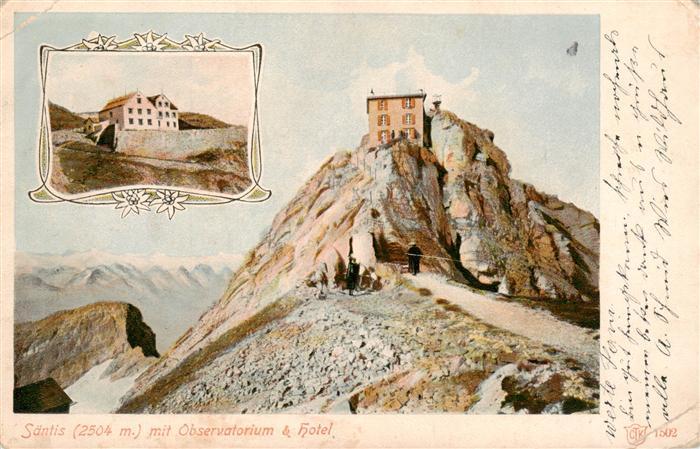 Saentis 2504m AR mit Observatorium und Saentis Hotel