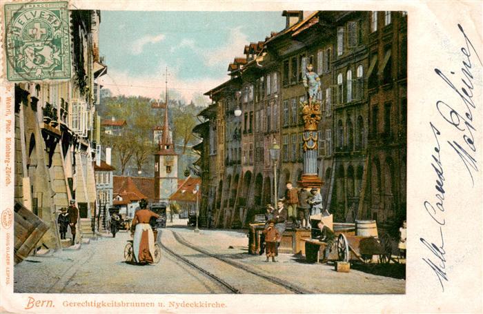Bern BE Gerechtigkeitsbrunnen und Nydeckkirche