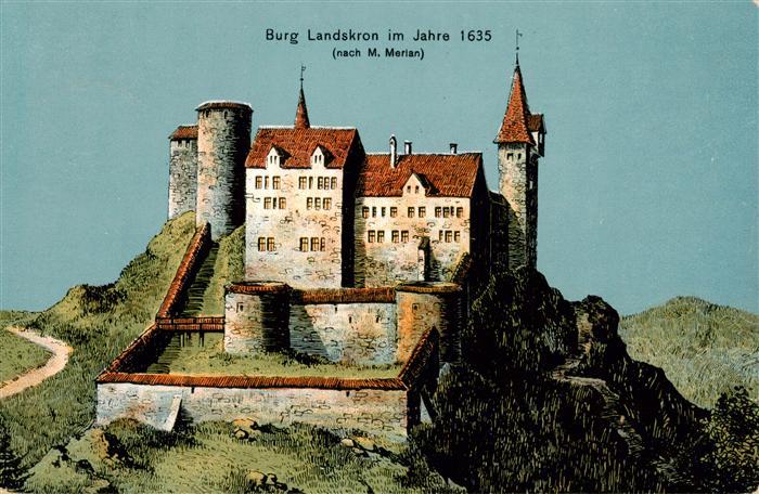 Mariastein SO Burg Landskron im Jahre 1635 Kuenstlerkarte