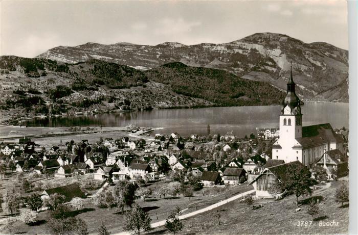 Buochs Vierwaldstaettersee Panorama mit Kirche