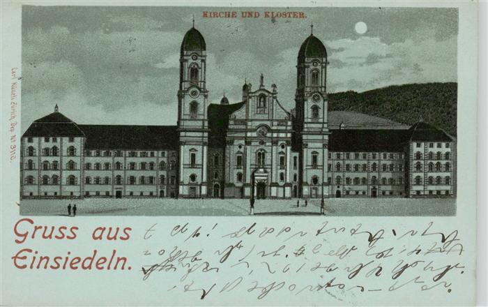 Einsiedeln  SZ Kirche und Kloster im Mondschein