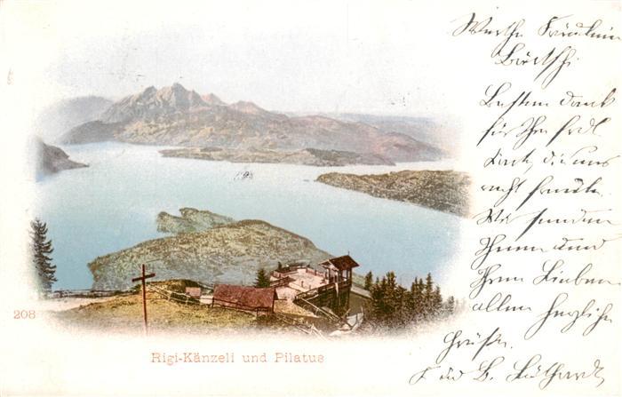 Rigi Kaenzeli Panorama Blick gegen Pilatus