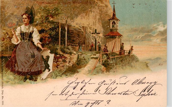 Verlag Kuenzli Zuerich Nr. Nr. 5044 Frau Kirche Trachten