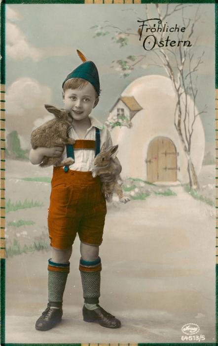Foto Amag Nr. Nr. 64513/5 Ostern Kind Hasen