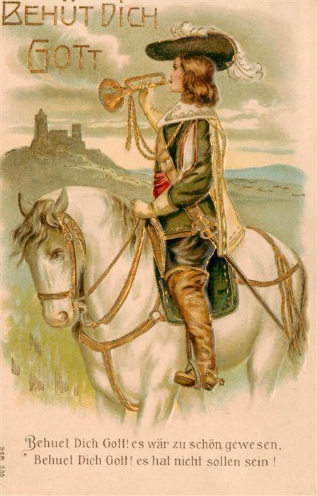 Trompeter von Saeckingen Scheffel Behuet Dich Gott Litho