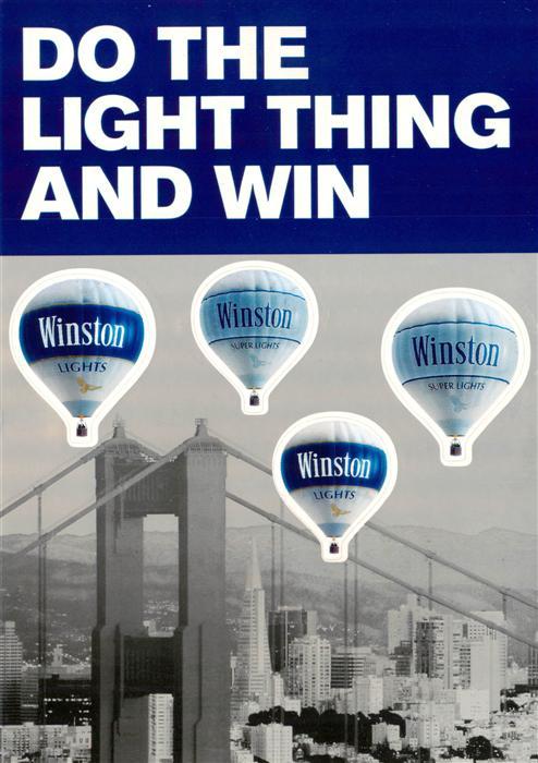 Werbung Reklame Winston Do the Light thing and Win Chi Vince Vola