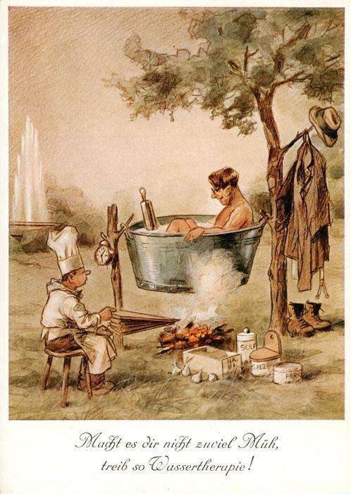 Geilfus H. Kuenstlerkarte Nr. 2251 Mach es dir nicht zuviel Mueh treib so Wasser