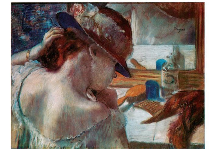 Degas Edgar Kuenstlerkarte Vor dem Spiegel