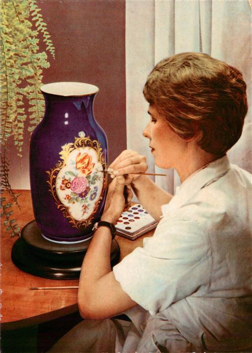 Handwerk Vase Porzellan Meissen