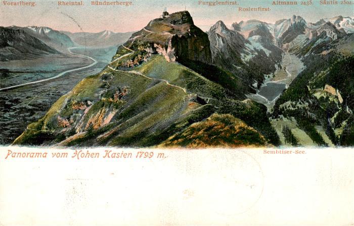 Appenzell IR Panorama vom Hohen Kasten mit Sembtiser See