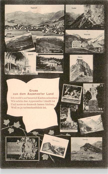 Appenzell IR mit Bruelisau Wildkirchli Weissbad Schwendi Escher Meglisalp Saenti