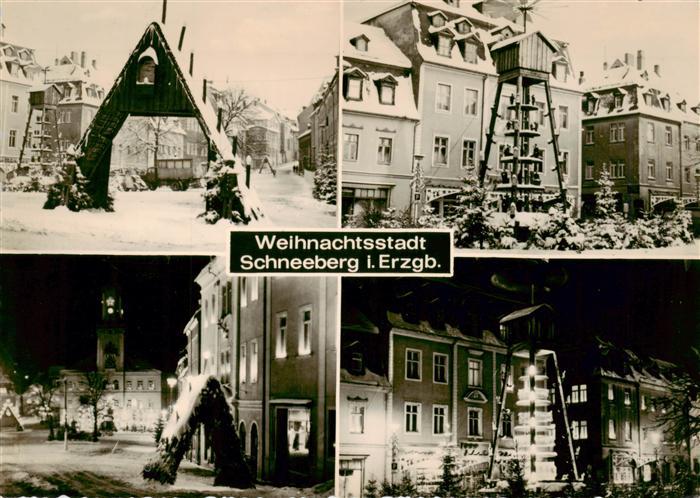 Schneeberg  Erzgebirge Ortspartien in der Weihnachtszeit
