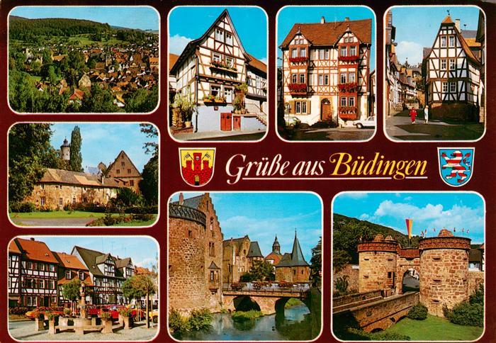 Buedingen Hessen Panorama Fachwerkhaeuser Schloss Bruecke