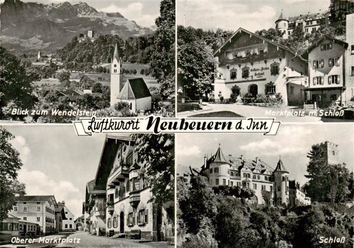 Neubeuern Blick zum Wendelstein Marktplatz mit Schloss Oberer Marktplatz Schloss