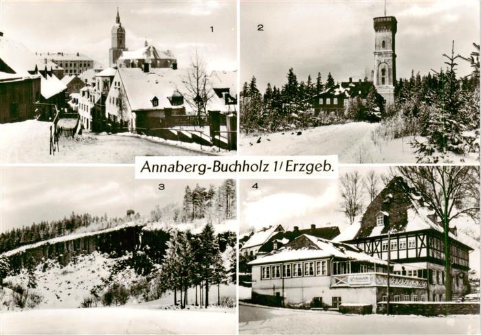 Annaberg -Buchholz Erzgebirge St Annen Kirche Poehlberghaus Blick zum Poehlberg