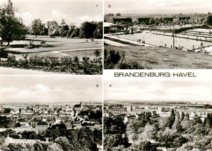 Brandenburg  Havel Volkspark Marienberg Schwimmbecken Teilansicht Blick auf Bran