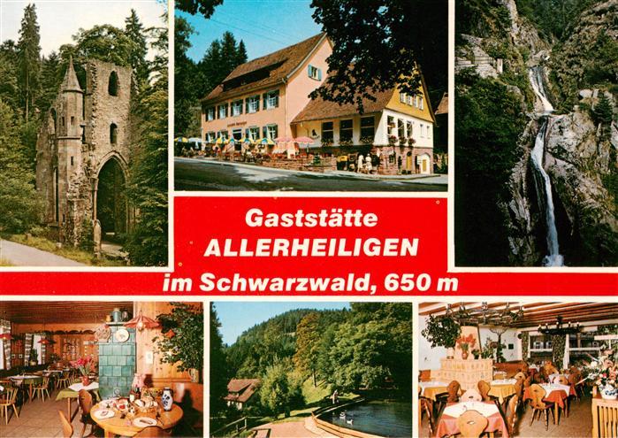 Allerheiligen Oppenau Klosterruine Wasserfaelle Gaststaette Allerheiligen mit Ba