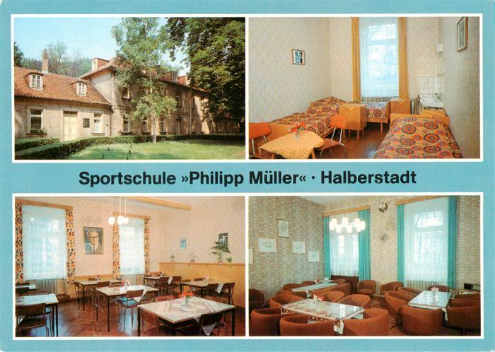Halberstadt Sportschule Philipp Mueller Innenansicht Zimmer Speiseraum Klubraum