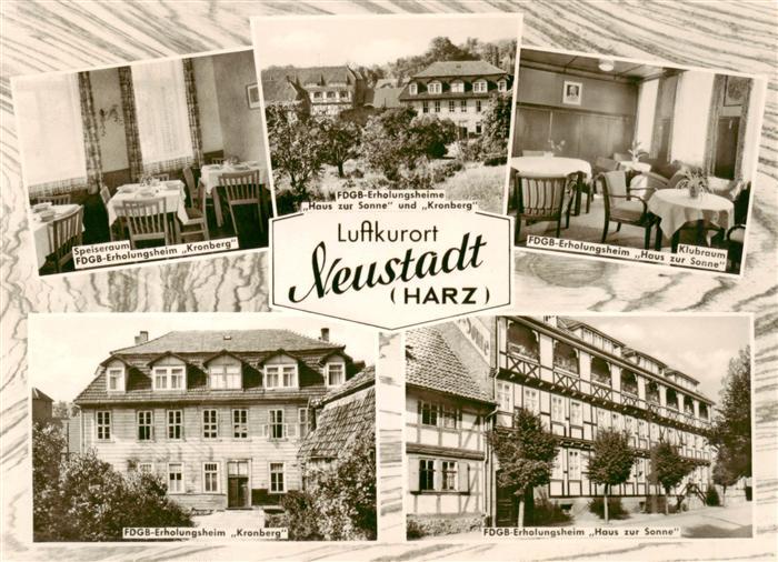 Neustadt Harz FDGB Erholungsheime Kronberg und Haus zur Sonne Klubraum Speiserau