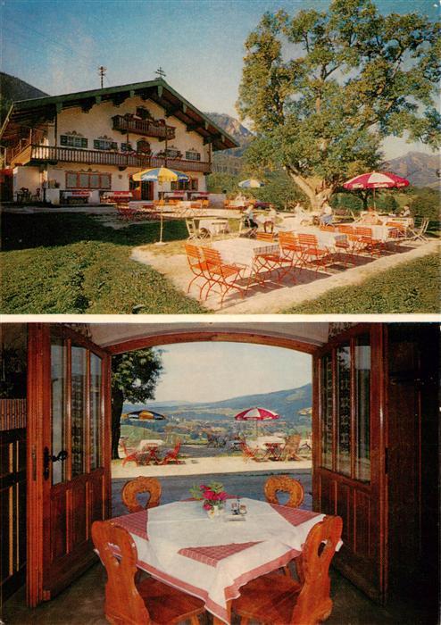 Ruhpolding Bayern Berggasthaus Cafe Weingarten Terrasse