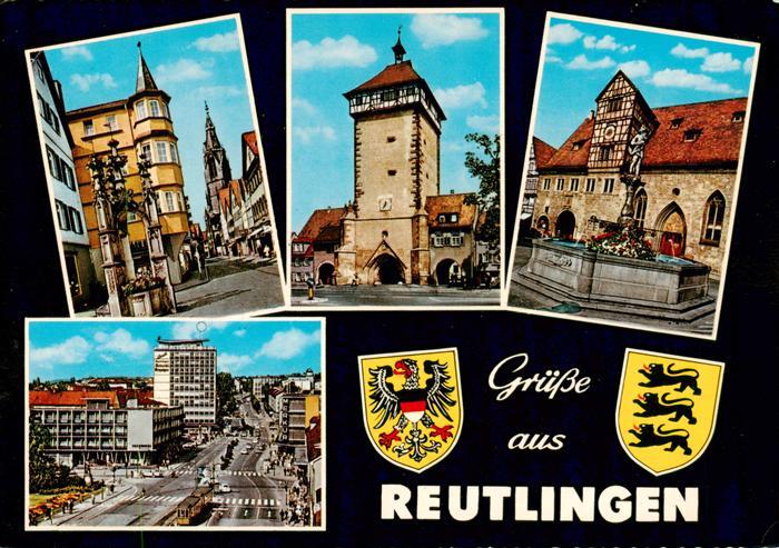 Reutlingen BW Ortspartien Stadttor Maximilianbrunnen