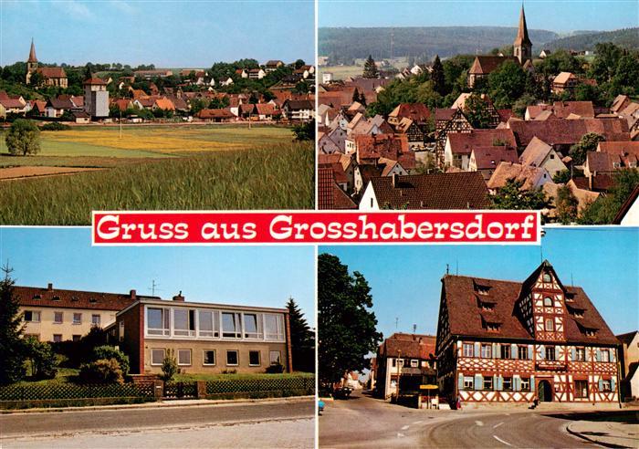 Grosshabersdorf Panorama Ortsansicht Schule Fachwerkhaus