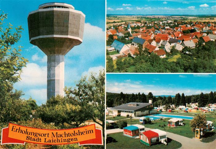 Machtolsheim Wasserturm Panorama mit Albhochflaeche Camping und Freizeitzentrum